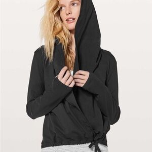 Women's Black Hooded Top